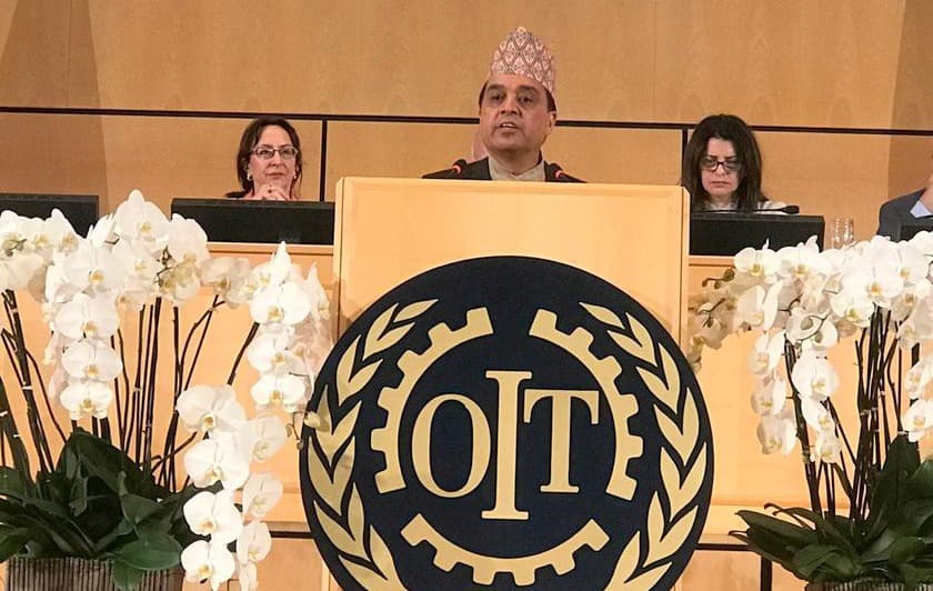 आइएलओको १०८ औं सम्मेलनमा ढकालको सम्वोधन, नेपालमा लगानी गर्न विश्वका लगानीकर्ताहरूलाई आग्रह