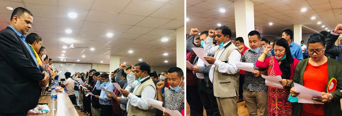 प्रगतिशिल र गणतान्त्रिक मञ्चबीच एकिकरण, संयोजकमा भान्तनासहितले लिए सपथ