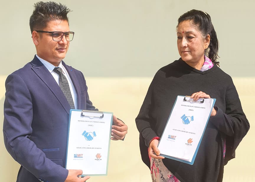 कुमारी जब र केसिएमआइटी कलेजबीच सम्झौता, पढाइसँगै सिपमुलक तालिम दिने