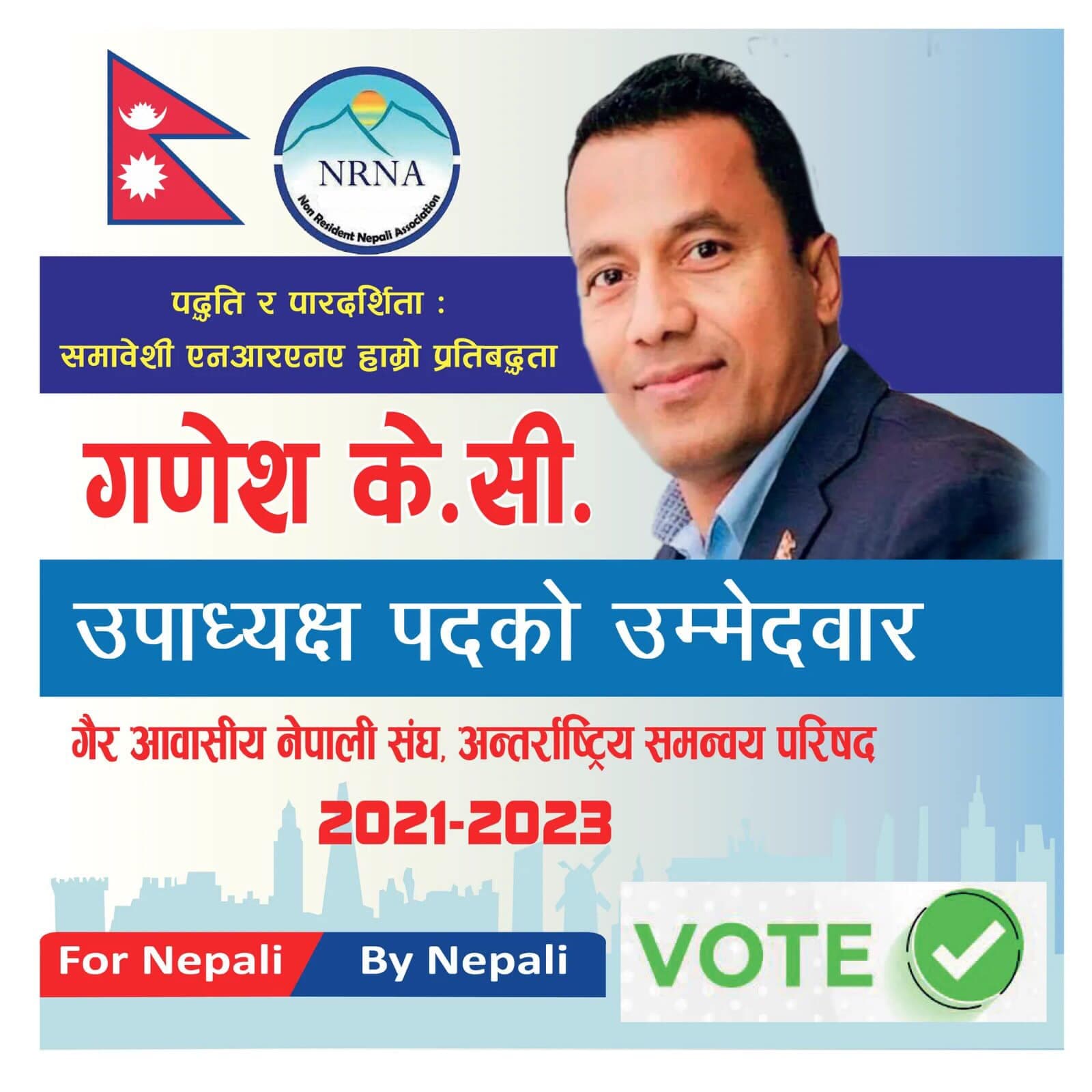 एनआरएनए आईसीसी उपाध्यक्षमा अस्ट्रेलियाका गणेश केसीको उम्मेद्वारी बलियो बन्दै