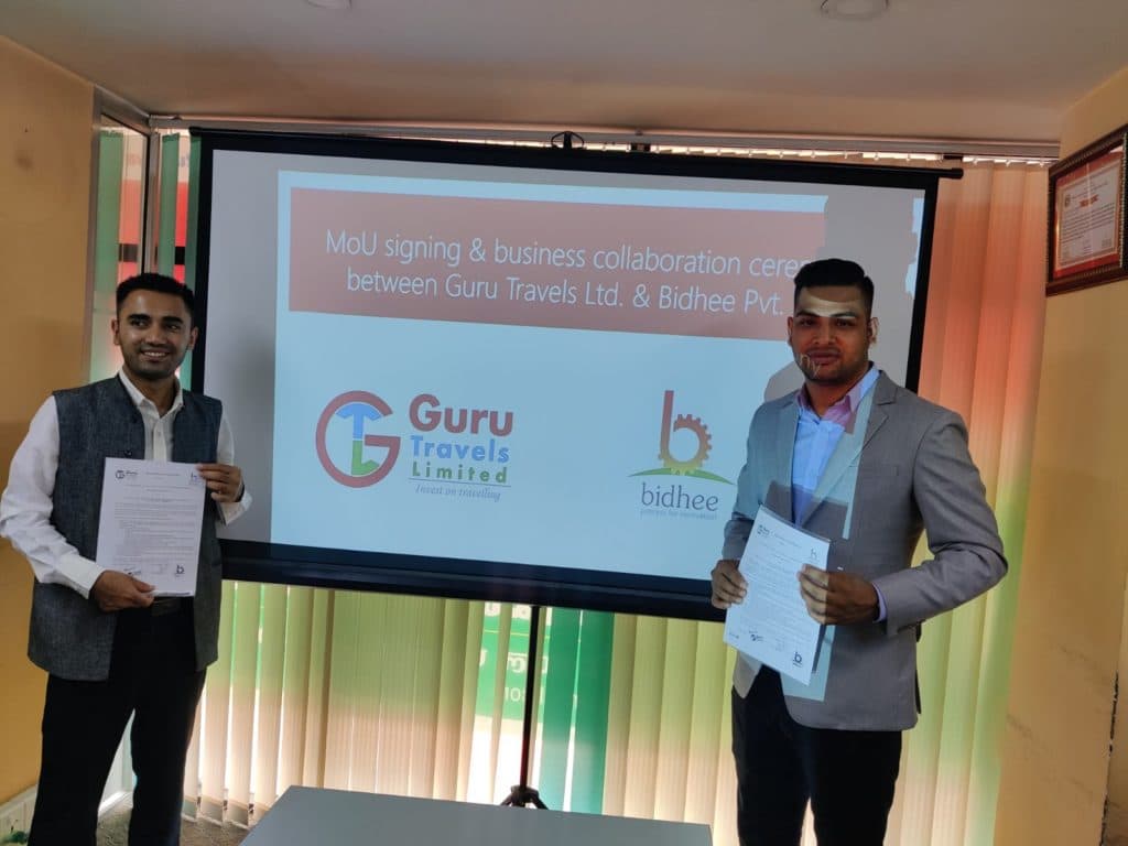 गुरु ट्राभल्स् र बिधीबीच प्रविधि र सफ्टवेयरसम्बन्धी काम गर्ने सम्झौता