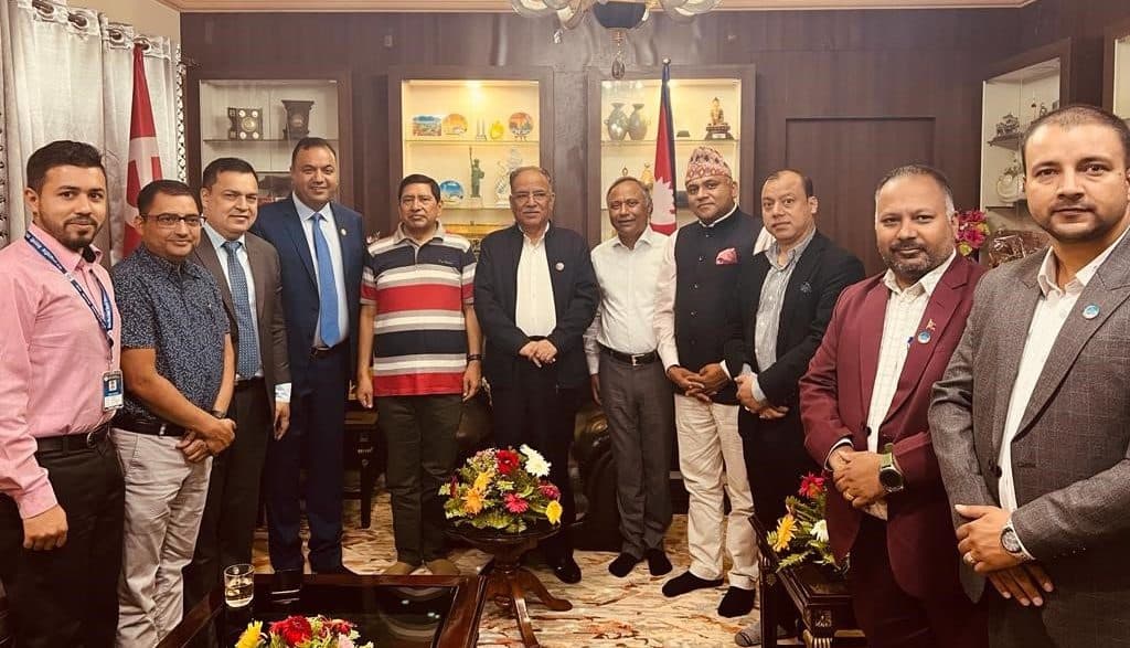 एनआरएनए प्रतिनिधि मण्डल र प्रचण्डबीच नागरिकता विधेयकबारे छलफल
