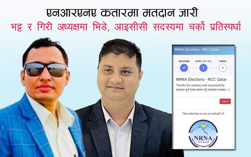 एनआरएनए एनसीसी कतारको अनलाइन मतदान जारी, भोलिसम्म भोटिङ गर्न सकिने