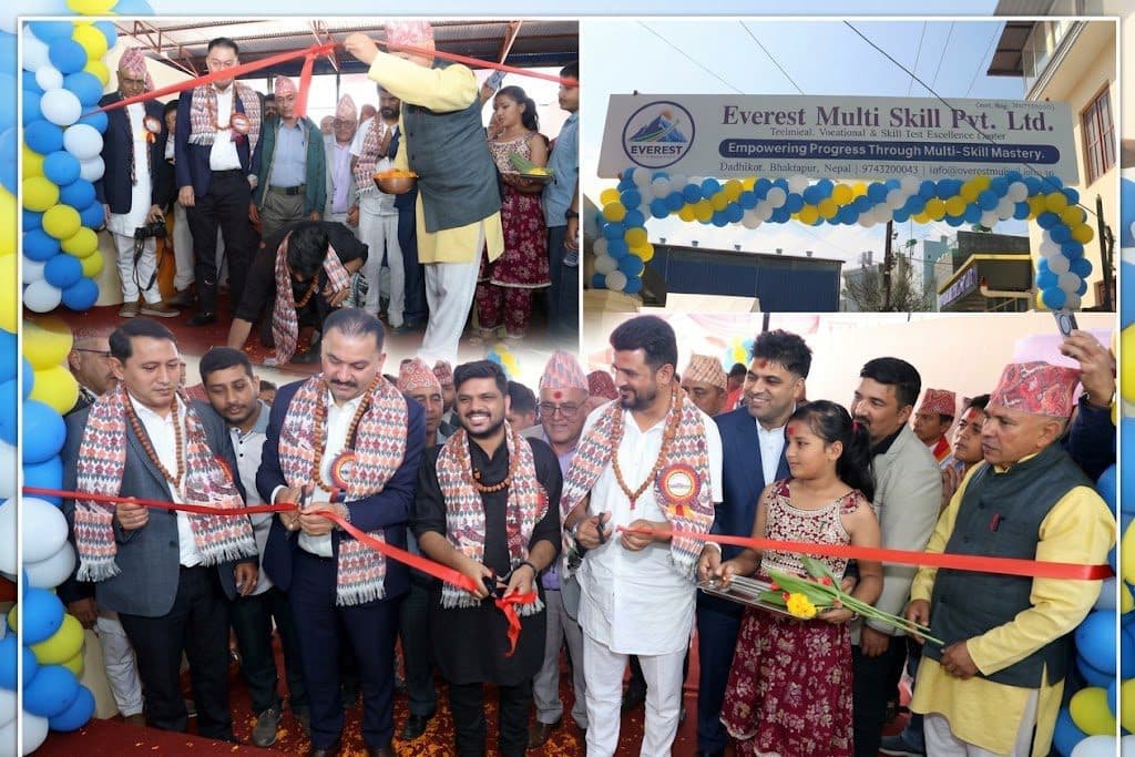 भक्तपुरमा खुल्यो अन्तर्राष्ट्रियस्तरको सीप तालिम केन्द्र ‘एभरेष्ट मल्टी स्किल’, श्रममन्त्री यादवद्वारा उद्घाटन