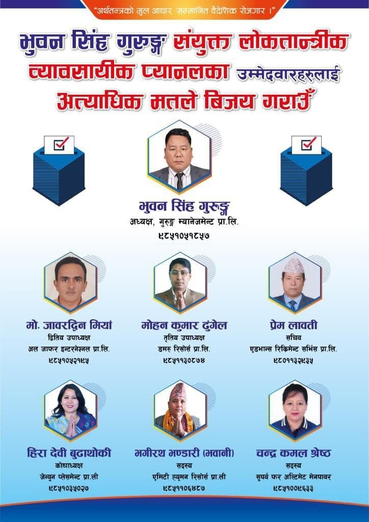 मेनपावर व्यवसायी संघको चुनावी रौनक: खनाल, भण्डारी, जिसी र गुरुङ भिड्दै, को-को छन् उम्मेदवार?
